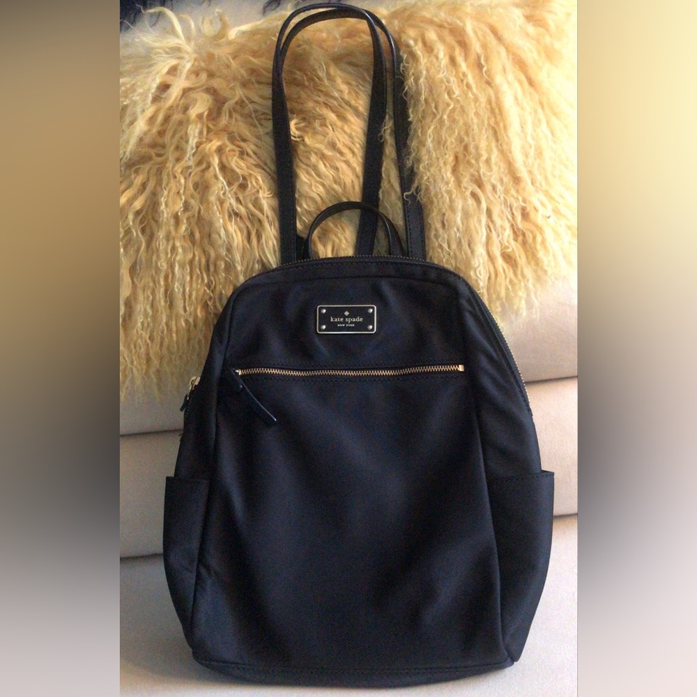 KATE SPADE Black Backpack with Gold Accents